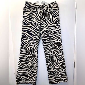 Zebra high waisted denim pants